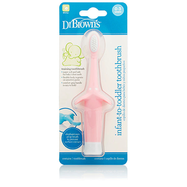 DR BROWNS CEPILLO DENTAL BEBE ROSA 0-3 AÑOS