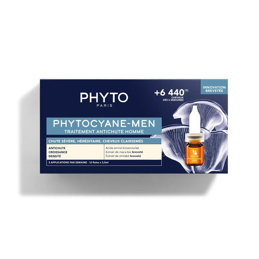 PHYTO CYANE-MEN TRATAMIENTO ANTICAIDA 12 AMPOLLAS
