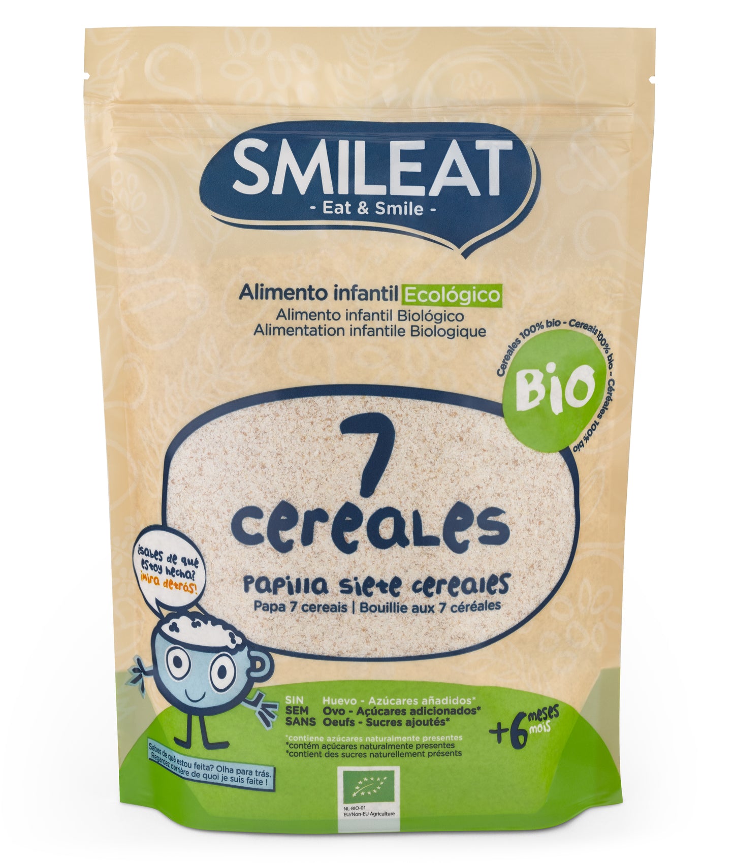 SMILEAT PAPILLA 7 CEREALES BIO +6M 200G