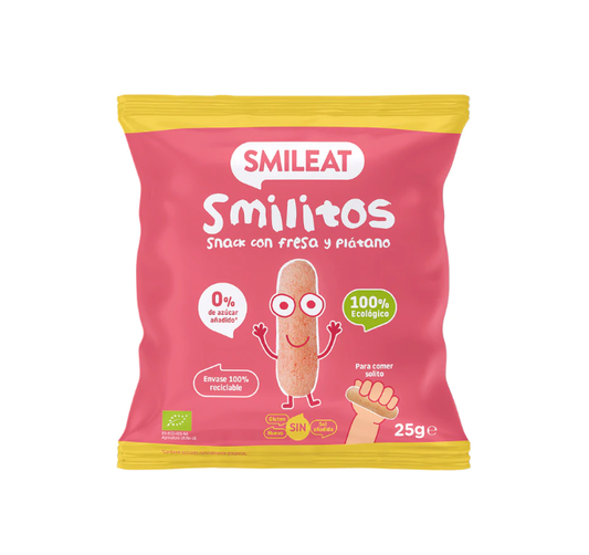 SMILEAT SMILITOS SNACK FRESA Y PLATANO 25G