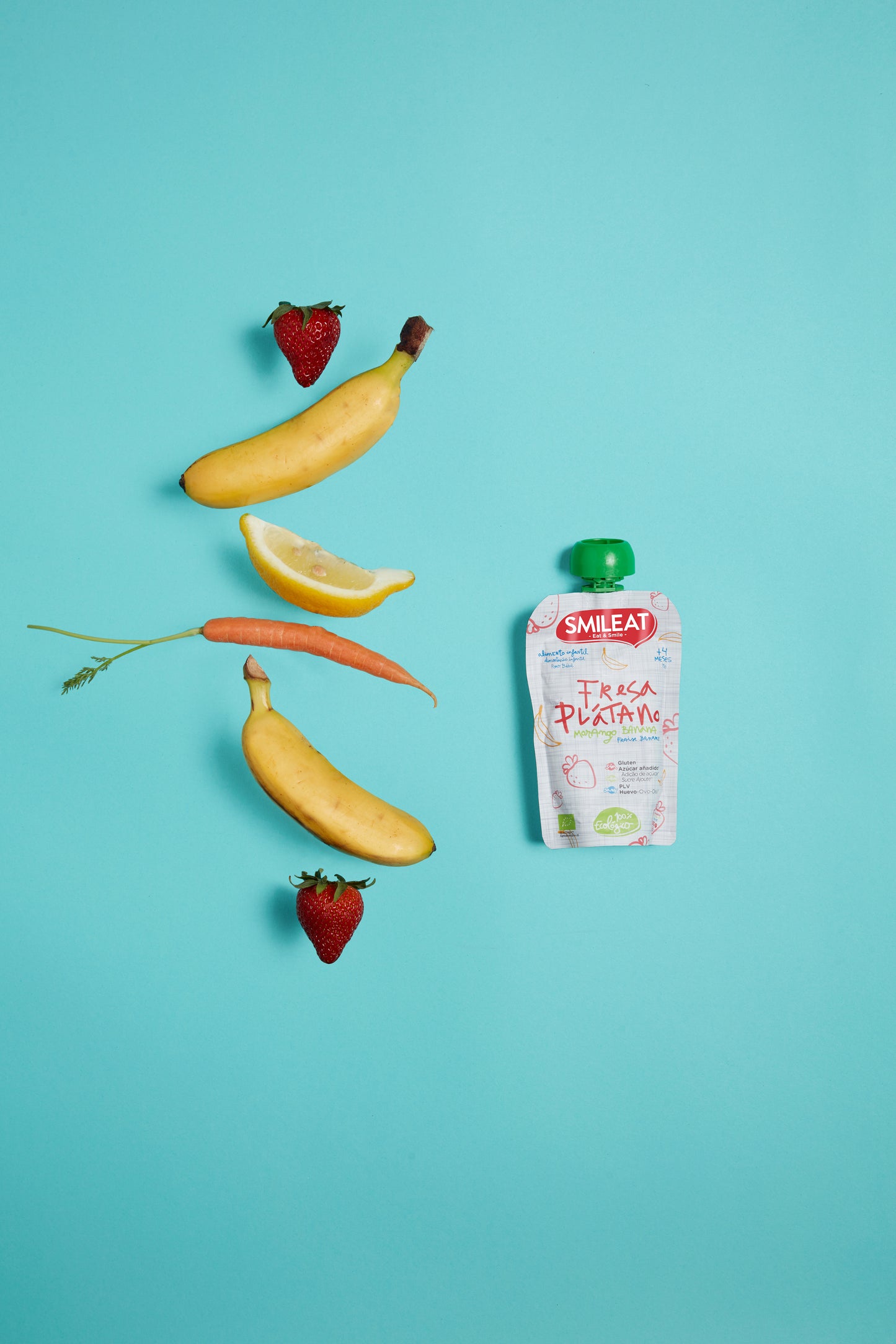 SMILEAT POUCH FRESA PLATANO ECO +6M 100G