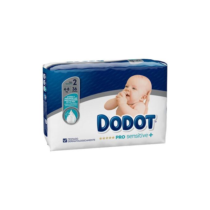 DODOT PAÑAL INFANTIL PRO SENSITIVE T2 4-8 KG 36U