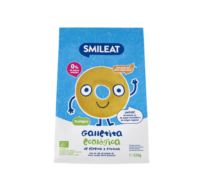 SMILEAT GALLETITAS ESPELTA Y MANZANA ECO 220G