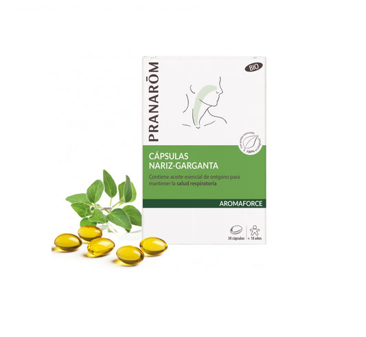 PRANAROM AROMAFORCE NARIZ GARGANTA 30 CAPSULAS