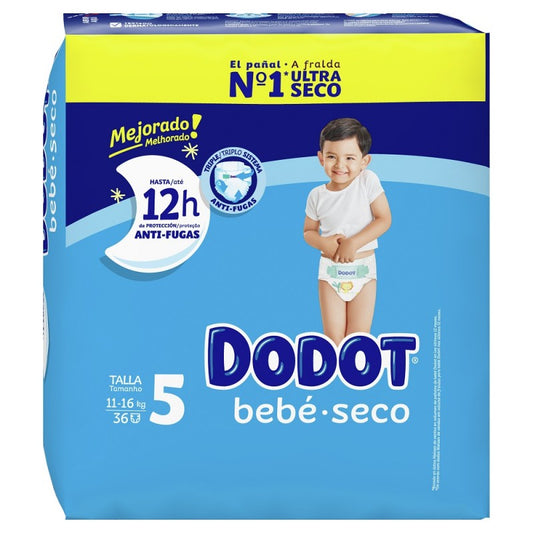 DODOT PAÑAL INFANTIL BEBE SECO 12H T-5 11-16KG