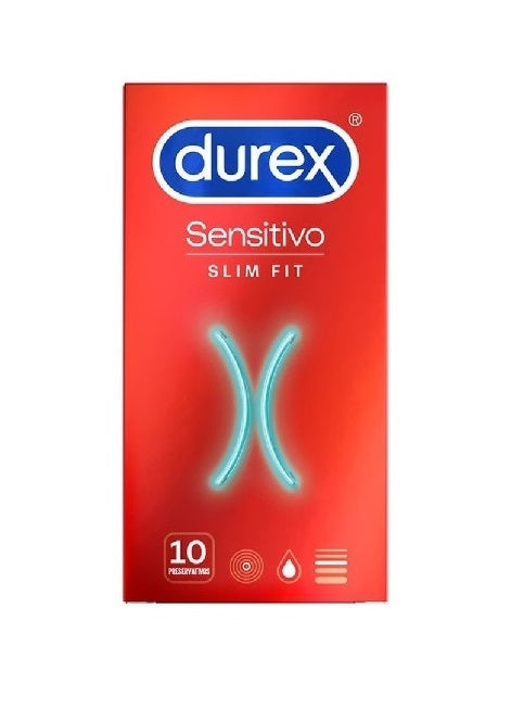 DUREX SENSITIVO SLIM FIT PRESERVATIVOS 10 U