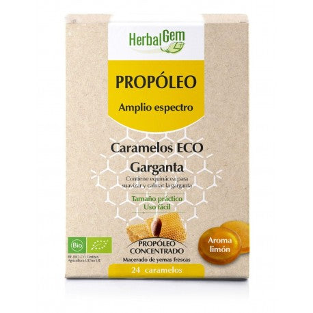 HERBALGEM PROPOLEO CARAMELOS BIO 24U